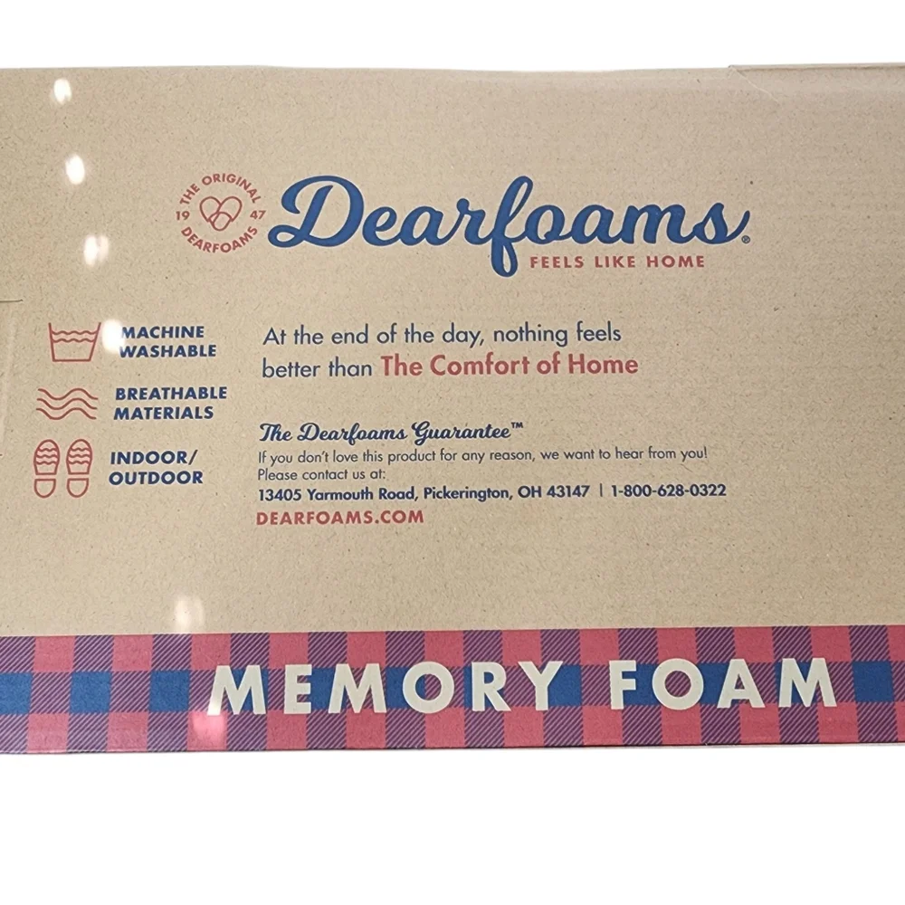 Dearfoam mens slippers black memory foam comfort in out washable size 13-14 xlrg